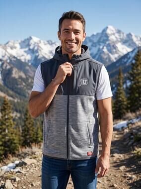 Under Armour University of Utah Sleeveless Hoodie Vest Men’s M Gray Full Zip